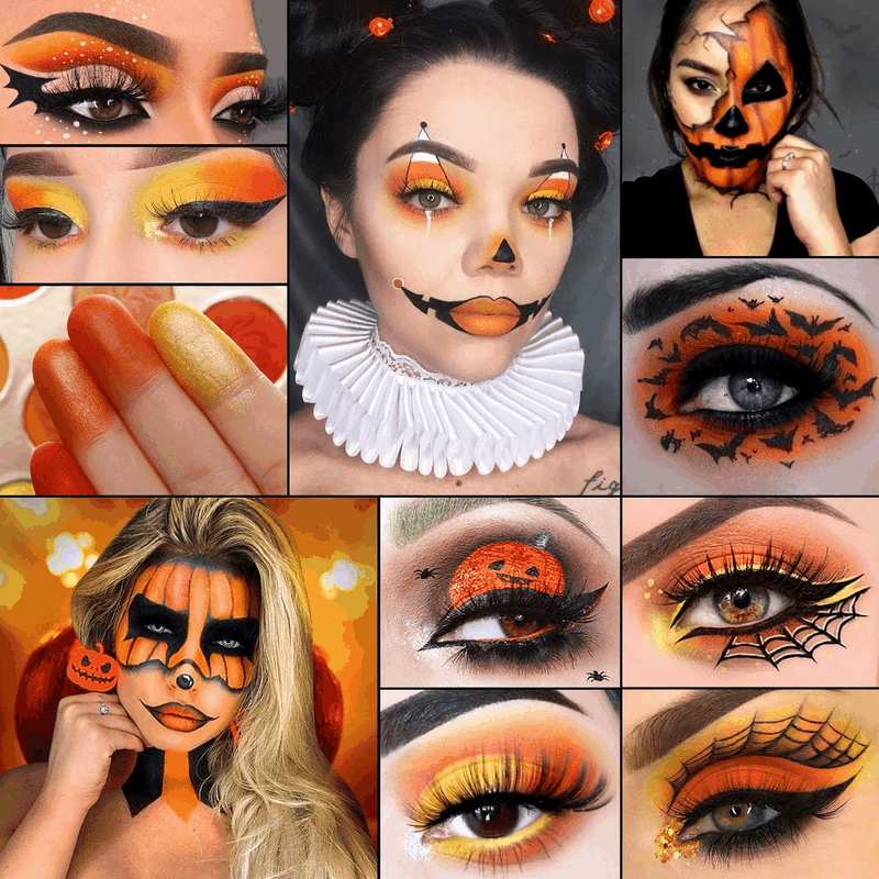 Red Eyeshadow Palette Matt Glitter, Afflano Coral Orange Red Eyeshadow Palette Highly Pigmented Waterproof, Nude Tones Earth Tones Rose Yellow Gold Warm Autumn Shimmer Glitter Eyeshadow Makeup Palette Set image number 2