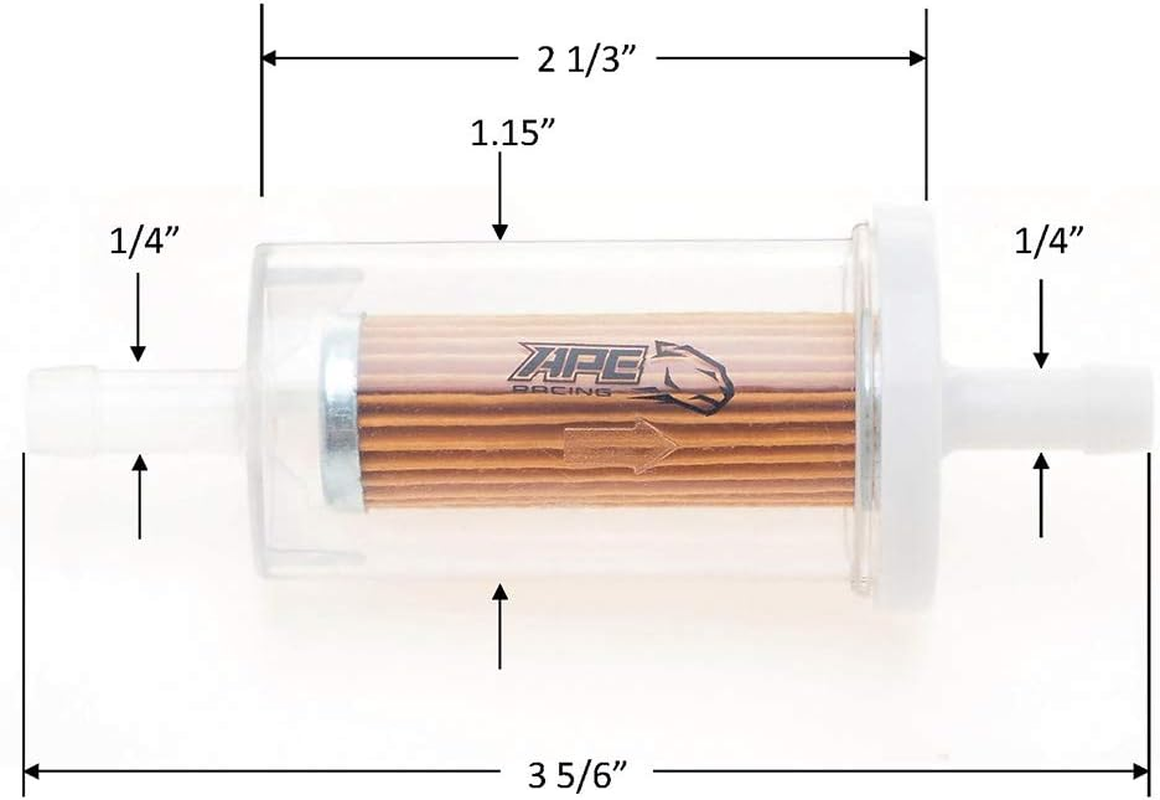 Inline Fuel Filter Replacement Universal High Flow Fuel Filters (Pack of 2) for Lawn Mower Tractor Motorcycle Replace Briggs & Stratton 5065 5065D 5065K 493629 695666 845125 691035