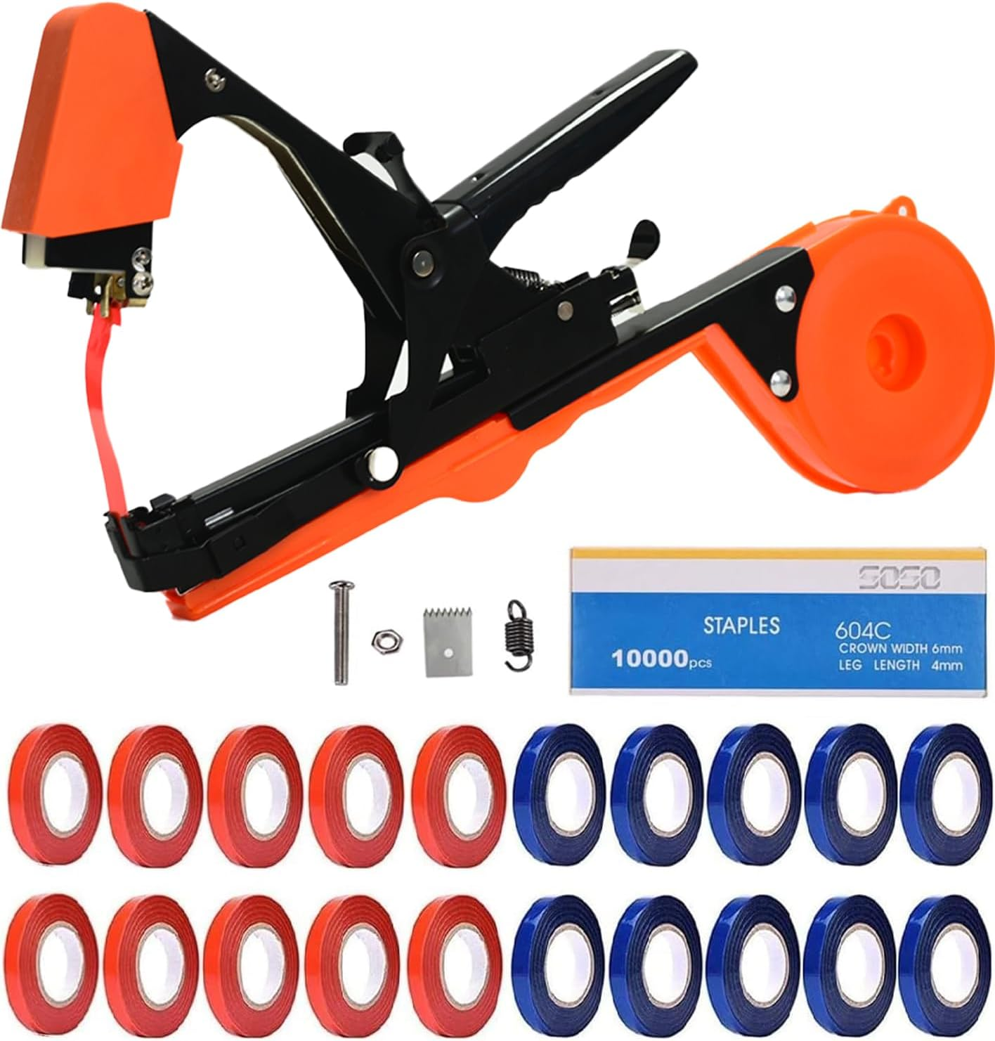 SUCA Plant Tying Machine, Cattle Panels for Garden, Vine Tool with 10000Pcs Staples, 21 Rolls Tape Gun for Grapes, Tapener (Tapetool Set 1Pcs) image number 3
