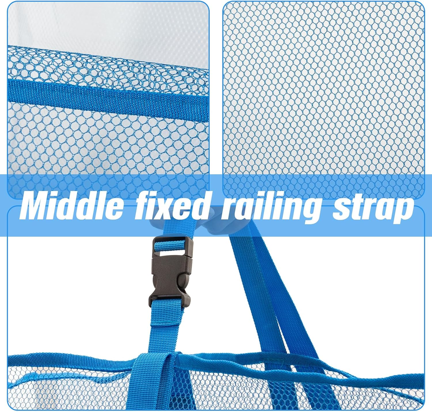 Pool Float Toys Storage Bag,Pool Float Organizer Hanging Mesh Bag for Balls,Floats,Water Inflatable Toy,High Strength Pool Toy Storage Net Bag,Swimming Pool Accessories (Blue) - Blue image number 3