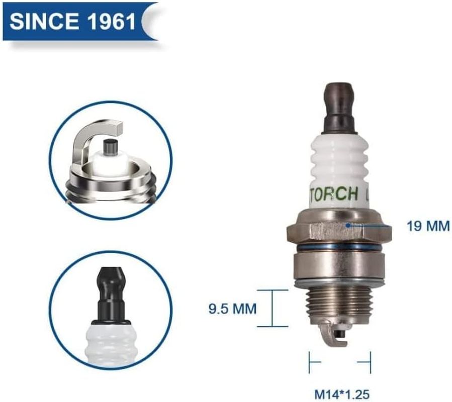 2PK TORCH L8RTC Spark Plug Replace for NGK BPMR8Y BPM8Y, Champion RCJ6Y, Kawasaki 920702115, OEM image number 4