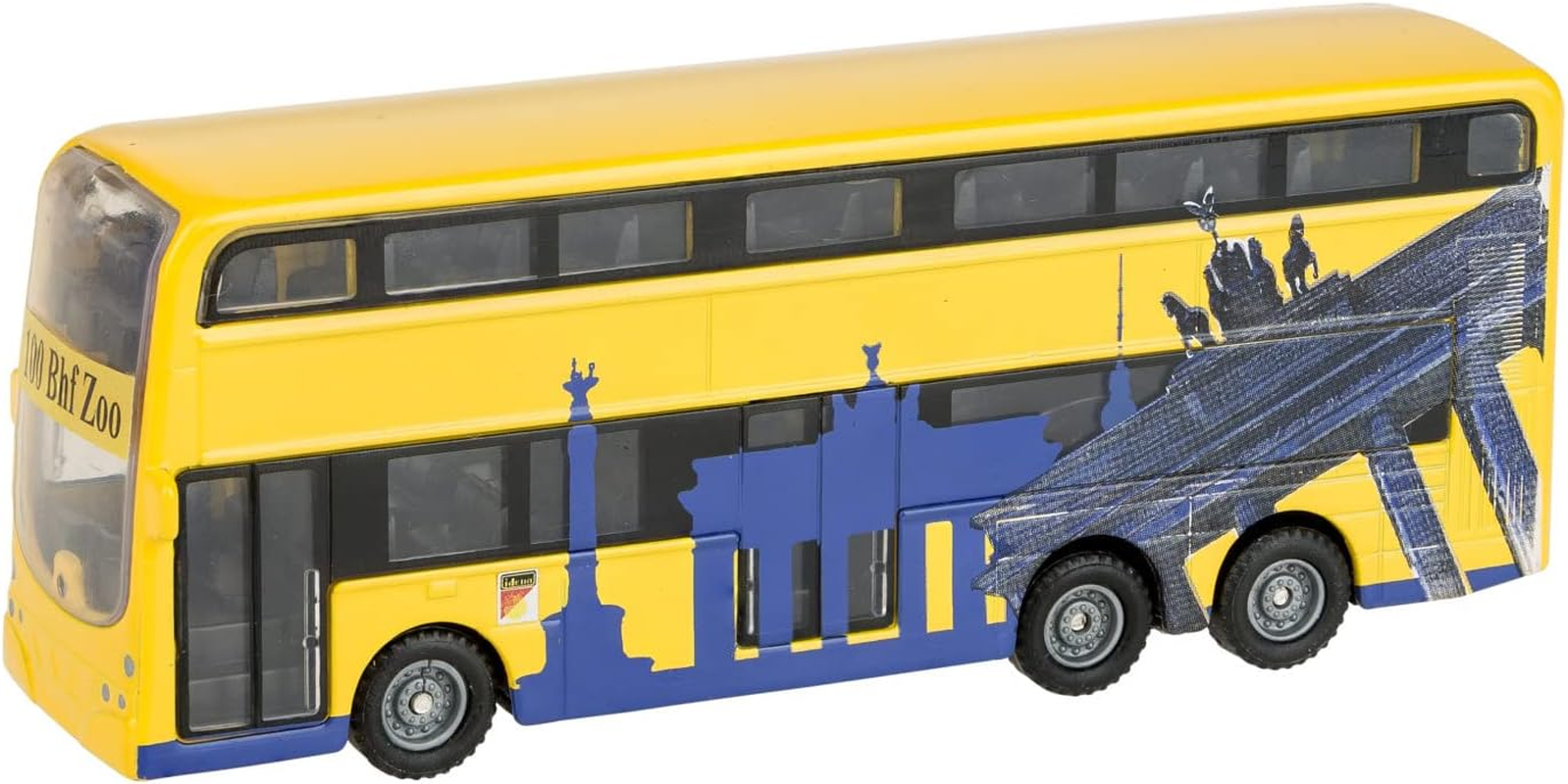 Idena 40107 Berlin Double Decker with Pull-Back Motor, Yellow, 15 Cm image number 4