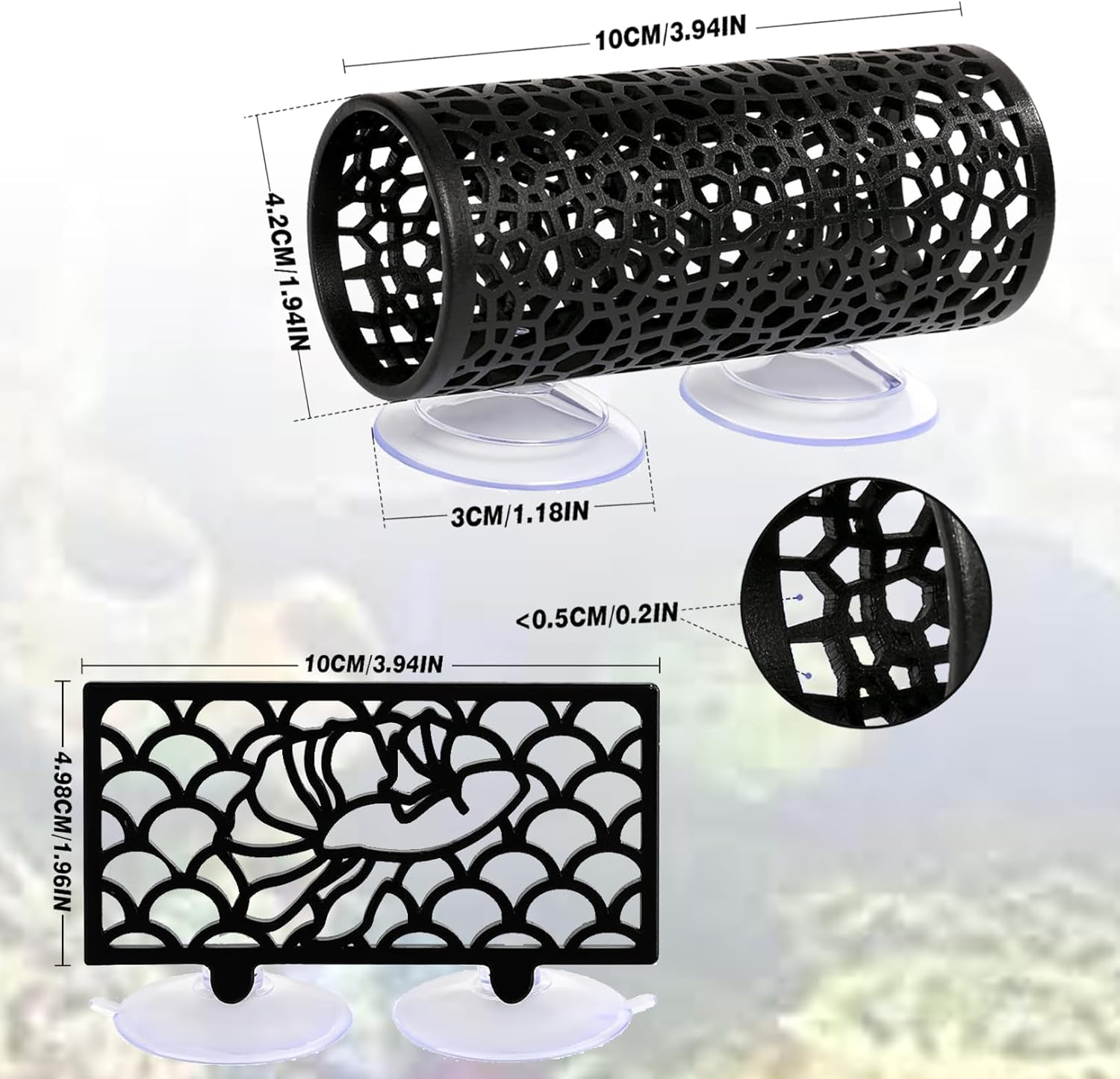 Multipurpose Fish Tank Accessories,Hollow Aquarium Betta Shelter,Betta Sleeping Tube,Space Saving Betta Hammock for Fish,Shrimp Etc. image number 4