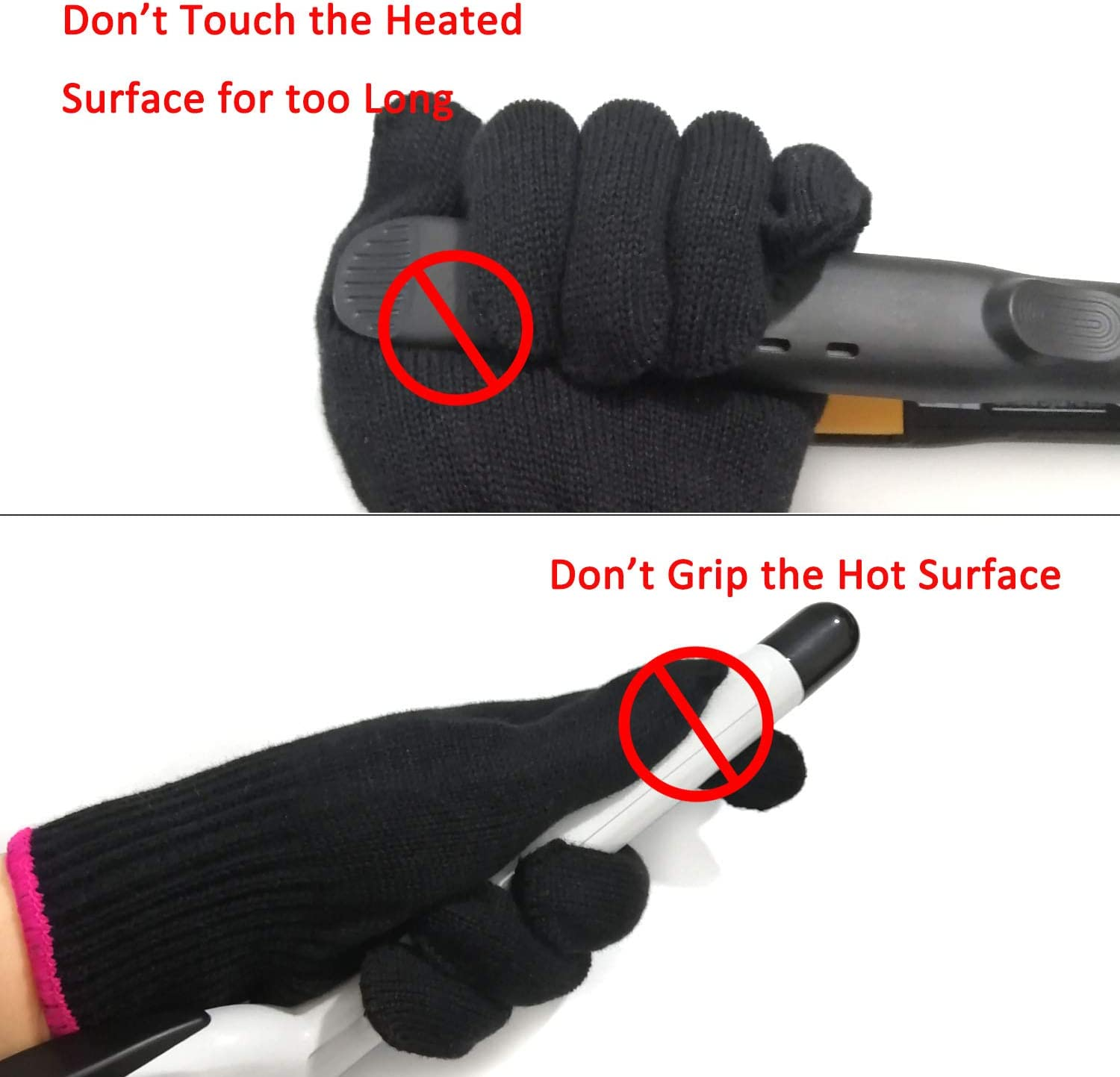 Lessmon 2 Professional Heat Resistant Gloves for Hair Styling Heat Blocking for Curling, Flat Iron and Curling Wand Suitable for Left and Right Hands image number 5
