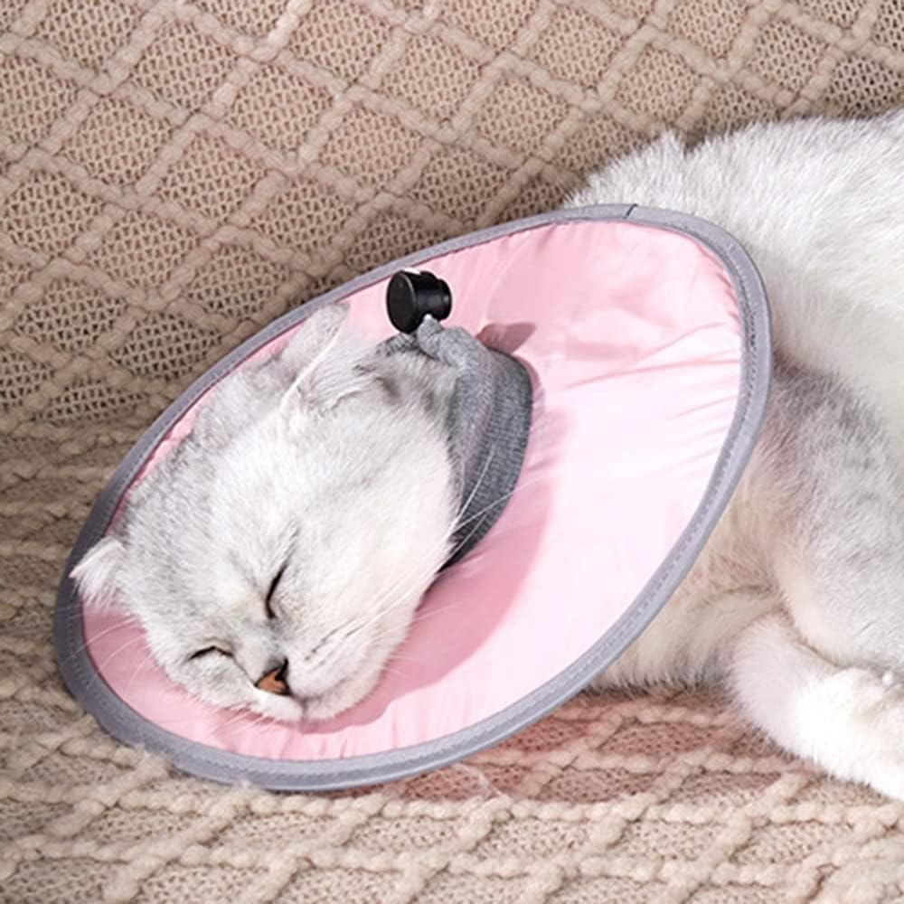 Cat Recovery Collar, Pet Protective Collar Puppy Cats after Surgery E Collar for Cat Kitten Prevent from Licking Wounds (Pink, X-Large) image number 6