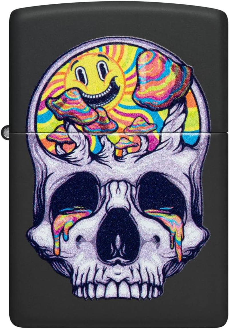 Zippo Skull Moon Design Windproof Lighter, Black Matte image number 7