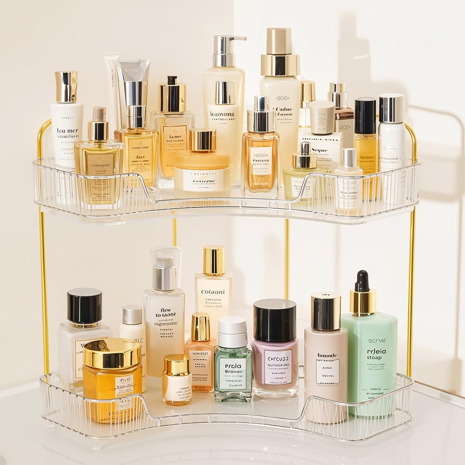 3 Tier Clear Makeup Organizers, 360&deg; Rotating Cosmetic Storage, Bathroom Organiser Large Capacity Makeup, Perfume Tray, Organizers Storage Skincare Vanity Organiser Bathroom Decor Accessorie