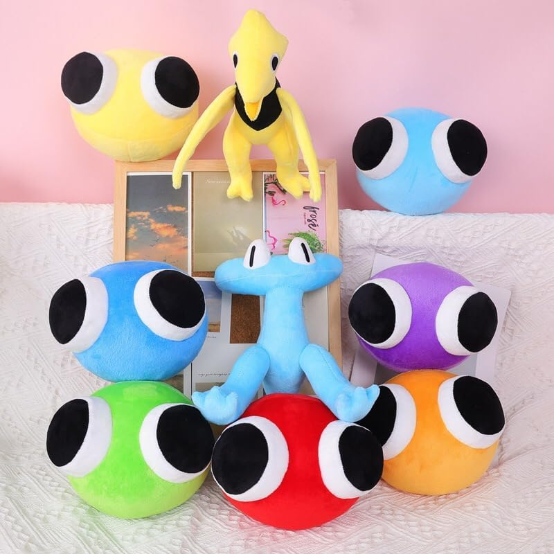 9Pcs Rainbow Friends Plush,Rainbow Friend Chapter 2 Plushies, Stuffed Animal the Game Horror Toys Halloween Christmas Birthday Party Gifts for Best Friends and Kids, C-9Pcs - Blue image number 2
