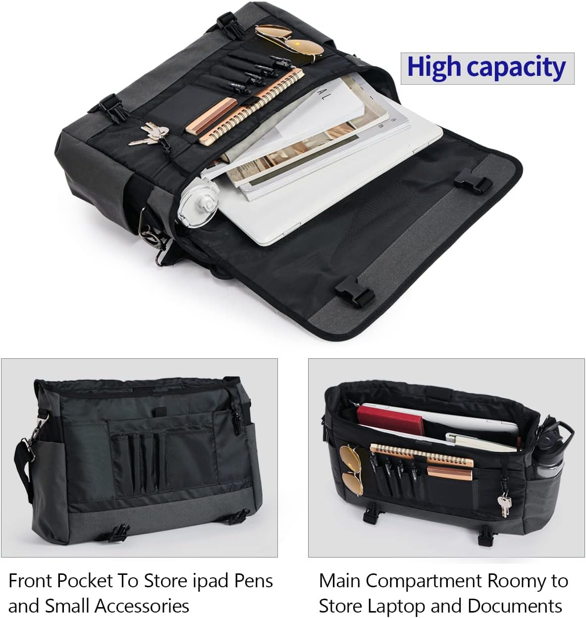 VEAGIA Messenger Bag for Men Tactical Laptop Bag for School Shoulder Briefcase Waterproof Crossbody Sid Bags image number 1