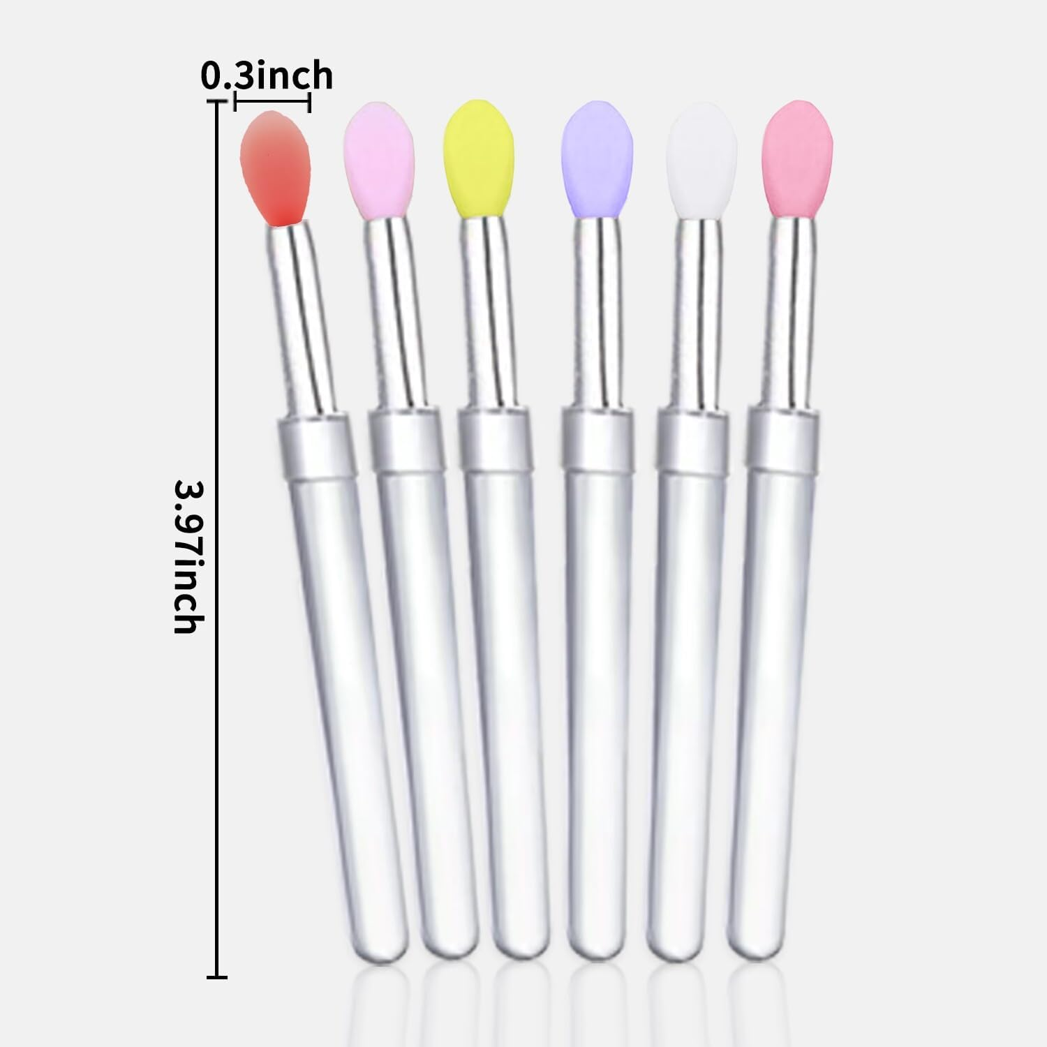 Lip Brush, 6PCS Silicone Lip Applicator Reusable Lip Mask Applicator, Silicone Retractable Lip Gloss Balm Applicator Eyeshadow Lip Scrub Brush Lip Applicators Disposable image number 2