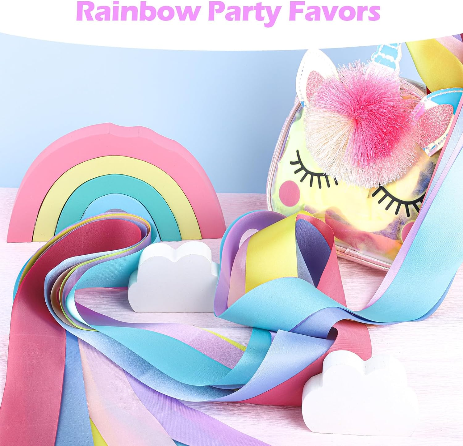 Niceup 14 PCS Dance Ribbons for Unicorn Rainbow Party Favors Decoration, Pastel Rainbow Ribbon Streamer Dancer Wands for Kids Ballet Gymnastics Birthday Party Goodie Bag Fillers image number 3