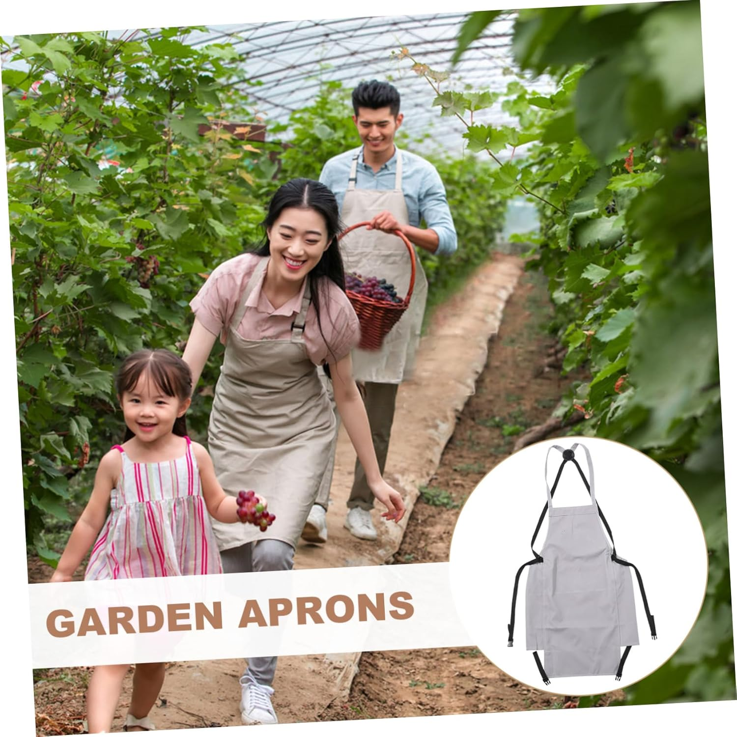 BESPORTBLE Oxford Cloth Apron Large Pockets for Gardening Fruit Picking and Vegetable Harvesting Fabric Apron for Outdoor Use image number 5