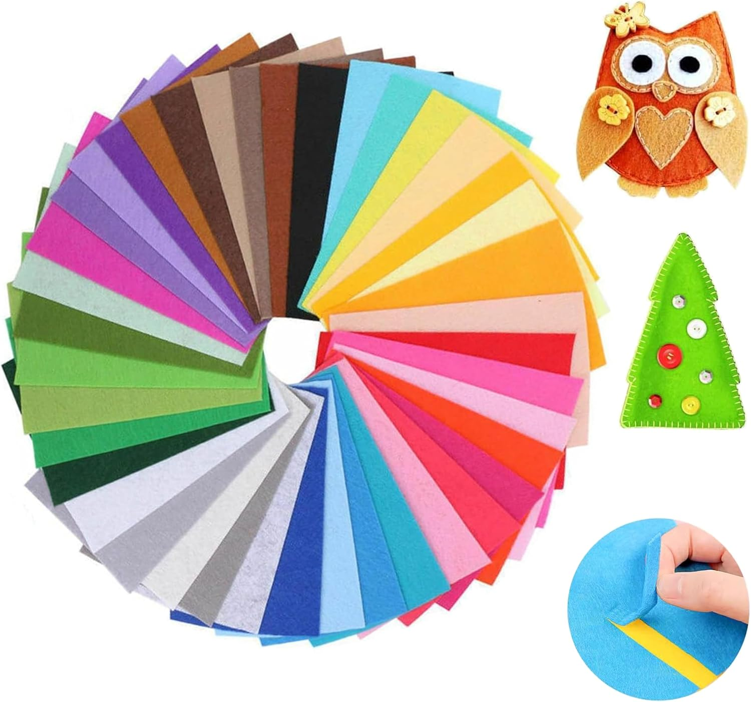 40Pcs Felt Fabric Non-Woven,Craft Felt Squares,Soft Felt Sheets,Color Felt Fabrics for Crafts,Diy Decorations Sewing Non-Woven Fabric Felt Panels Party Projects and Christmas Crafts 40 Colors 20&times;30Cm