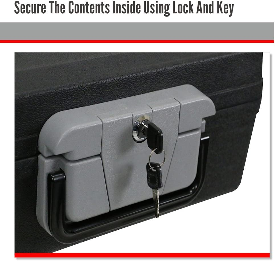 Security Box Fireproof Waterproof Chest Key Lockable Fit A4 Safe Cash Box Money image number 6