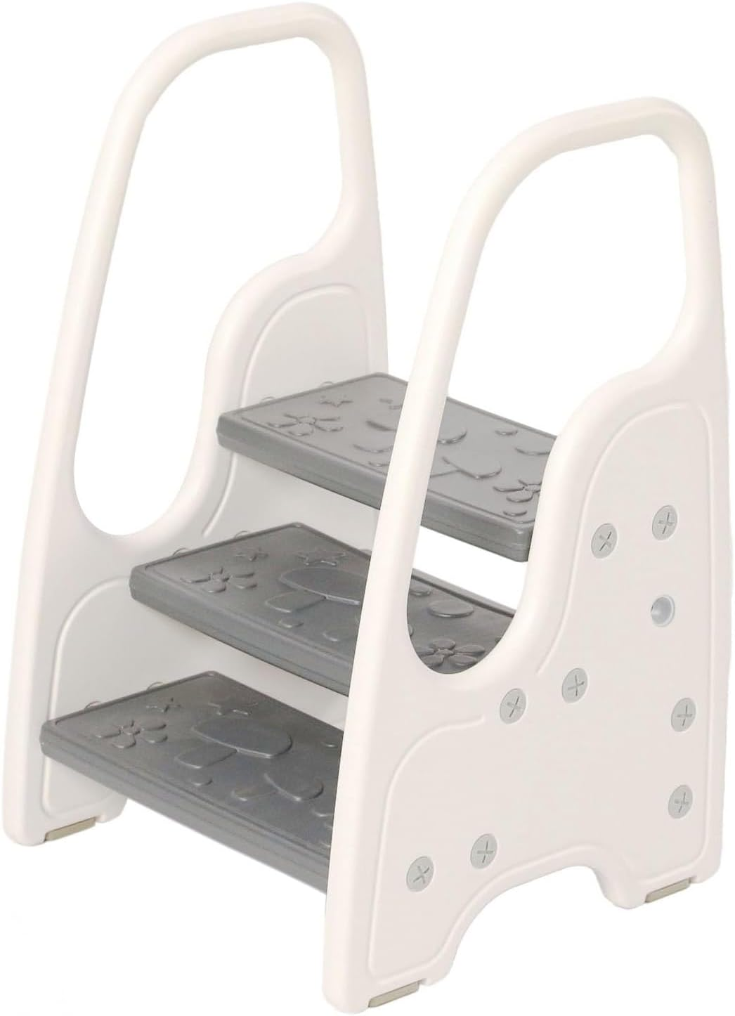 Toddler Step Stool for Bathroom Sink,Adjustable 3 Step Stool for Kids,Kitchen Standing Tower,Children Learning Helper Stool with Safety Handles and Non-Slip Pads,Grey image number 6