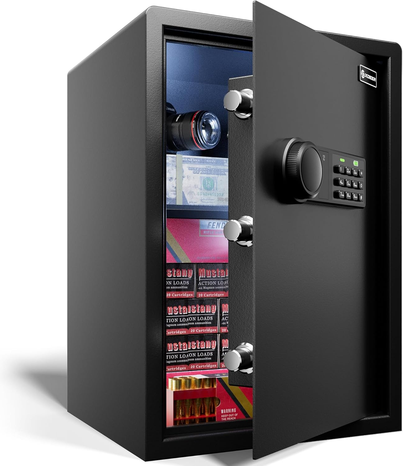 Xdeer CS50E Lock Home Safe Box - (2.04 Cubic Feet) with Electronic Digital Keypad, Steel Construction for Money, Guns, Document Safe, and Personal Items - Secure Storage at Home or Office