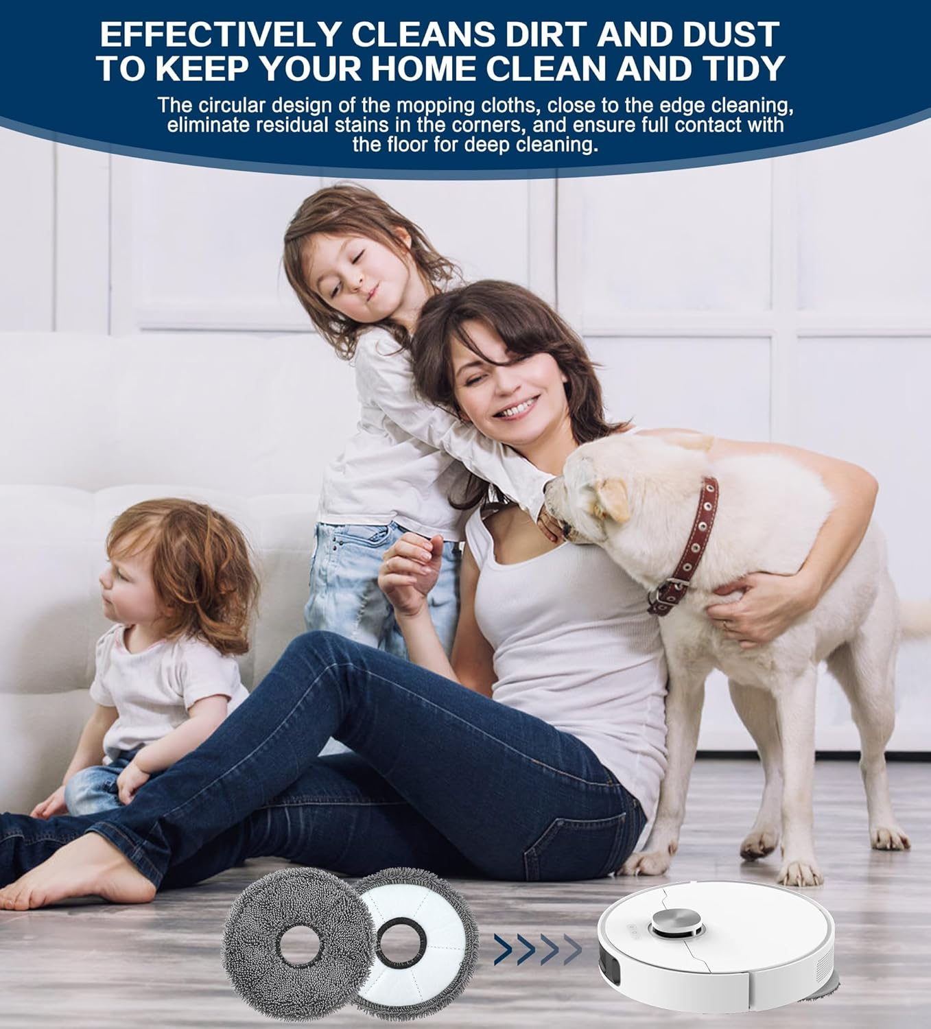 YBVABE Mop Pads Only for Dreame L10S Ultra Robot Vacuum Cleaner【Not for L10S Pro Ultra Heat / L10S Ultra Gen2 / X40 Ultra】&ndash; Replacement Microfiber Mopping Cloths, Washable Mop Cloth Pads Accessories image number 1