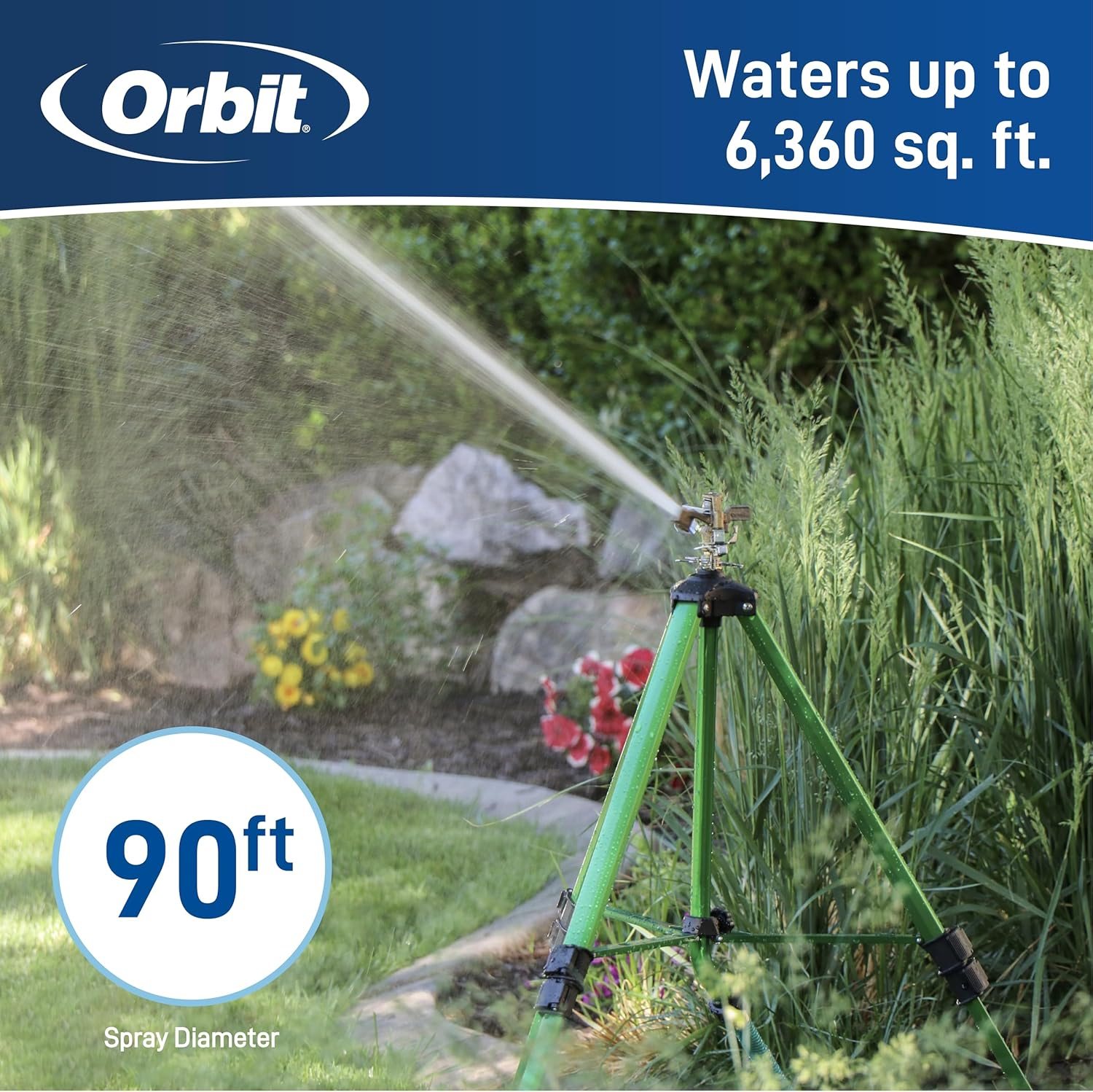 Orbit Gear Drive Sprinkler on Tripod - Brass Impact H2O-6 image number 5