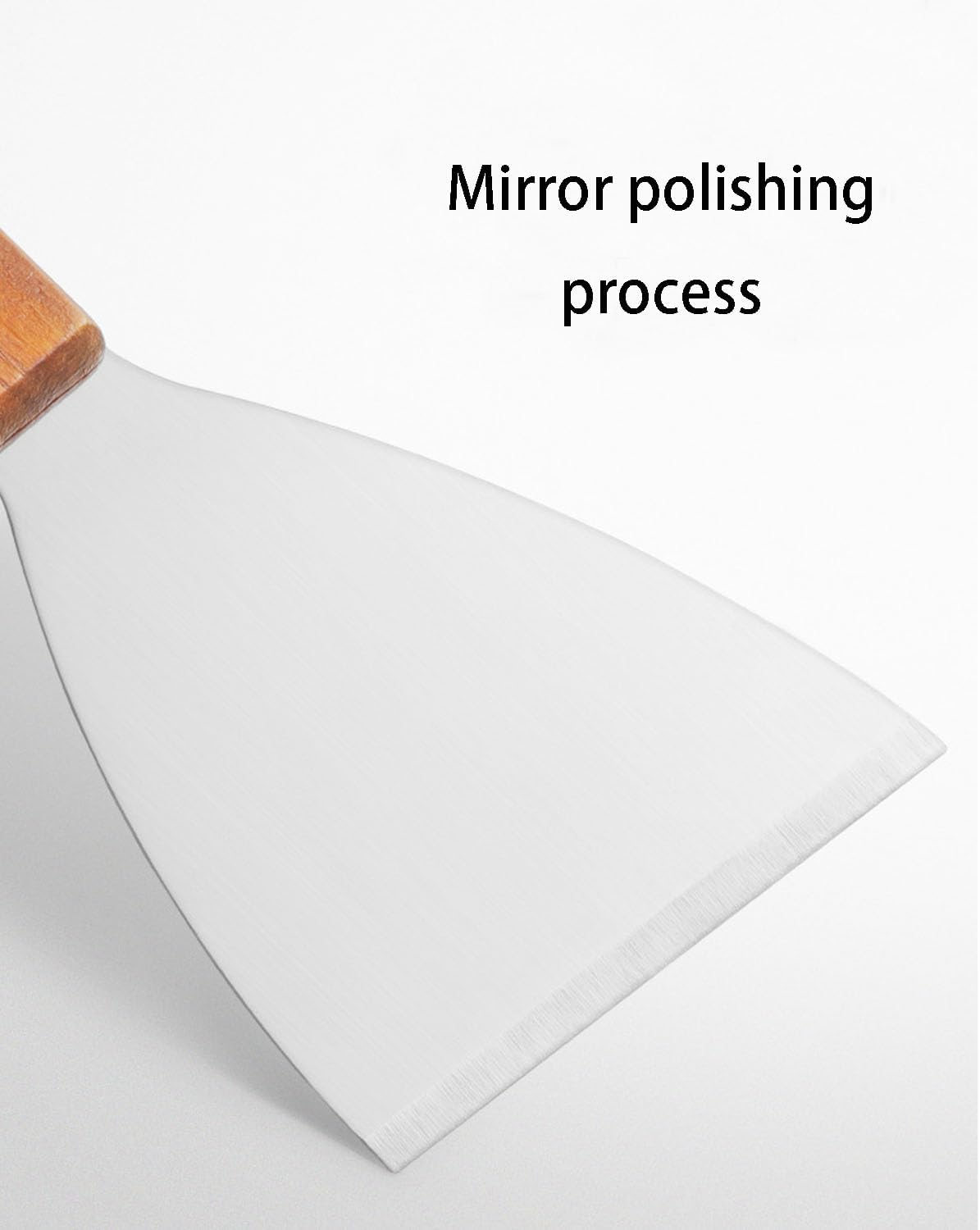 Stainless Steel Grill Scraper 2PCS, with Wooden Handle, Slant Edge, Versatile Grill Scraper Tool for Grill Dough Pancake Pizza image number 4