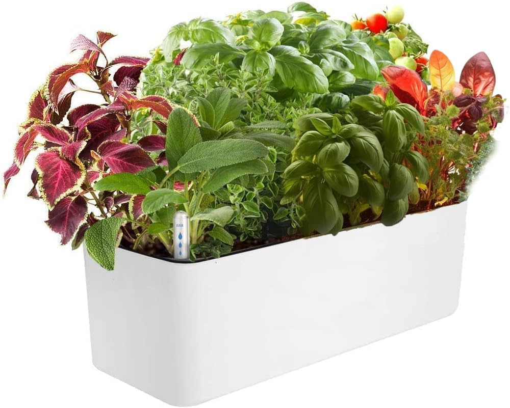 40 Cm Rectangle Self Watering Planter with Water Level Indicator, Window Gardening Box,Decorative Self Watering Pots for All House Plants Flowers Herbs, Modern image number 2
