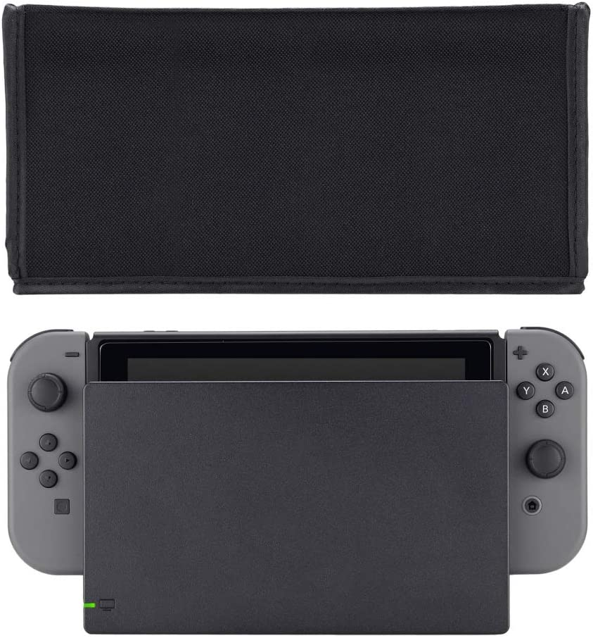 Extremerate Black Nylon Dust Cover, Soft Velvet Lining Dust Guard, anti Scratch Waterproof Cover Sleeve for Nintendo Switch Charging Dock image number 4