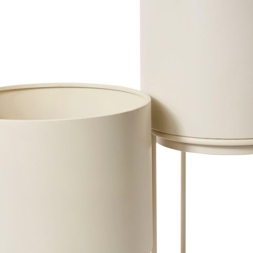 Gunner Planter with Stand, Beige (2 Pieces Set)