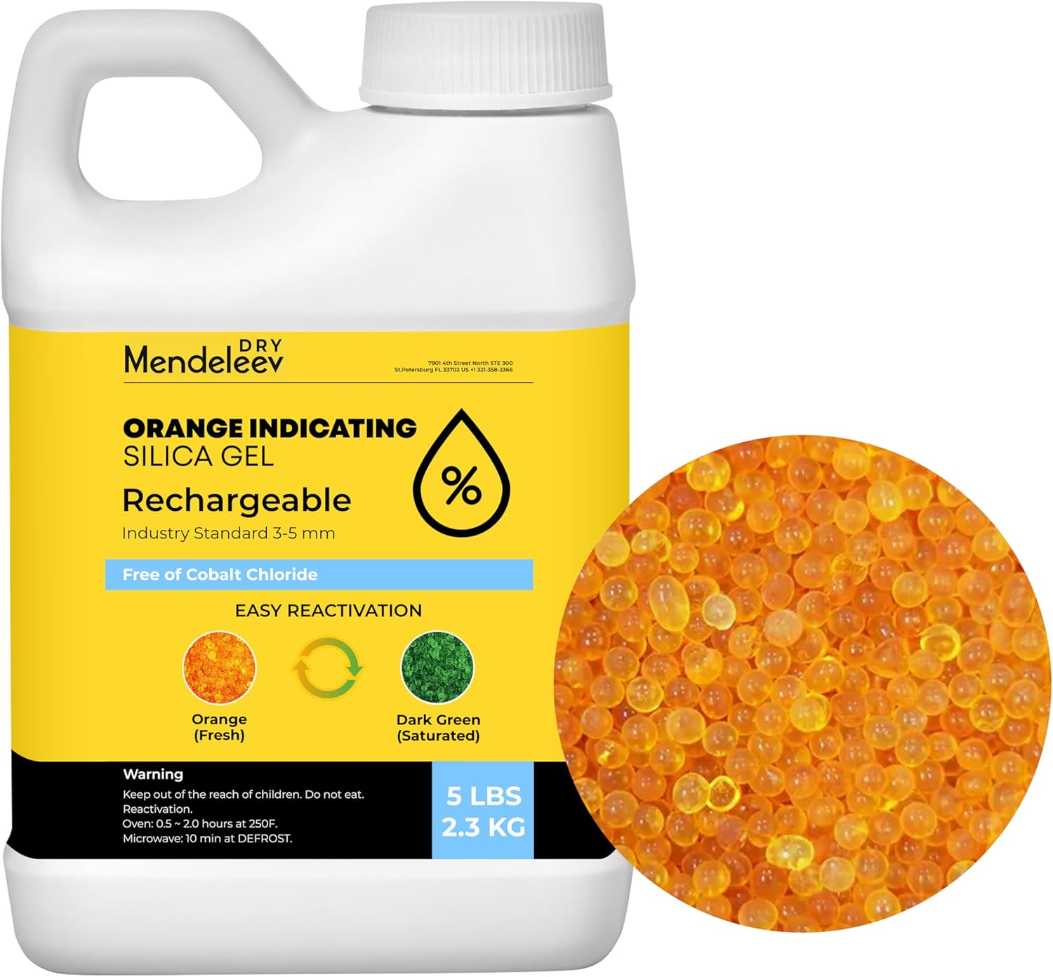 2.3 Kg - 5 LB Orange Silica Desiccant Beads - Indicating Silica Gel Beads Drying Silica Beads Reusable Silica Gel Desiccant Dehumidifier (2.3 Kg - 5 LB) image number 5