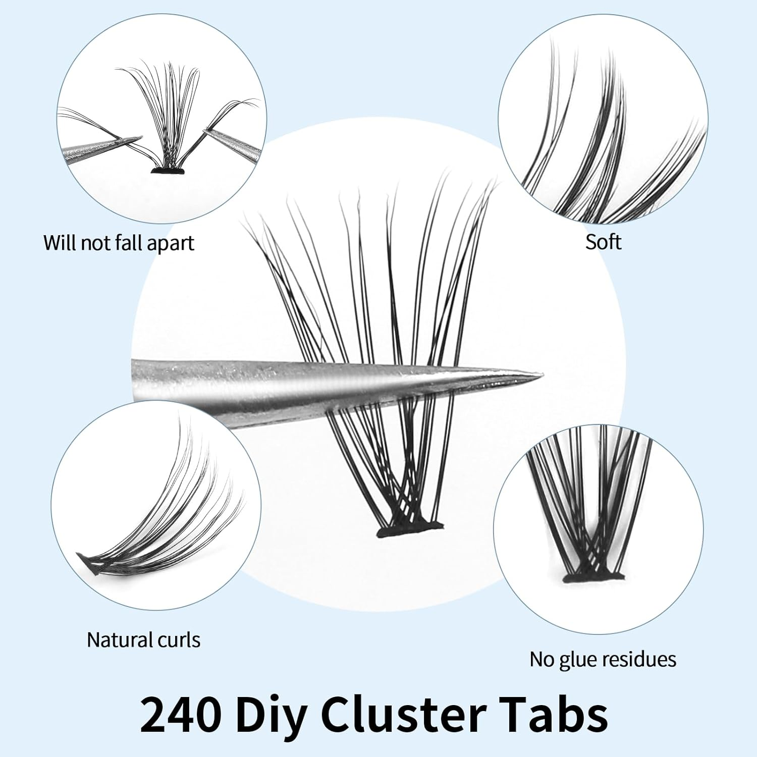 MAGEFY False Eyelashes 240 Bundles 30D Eyelashes 8-16Mm Soft Eyelashes Extension and Fishtail Eyelashes Made at Home image number 3