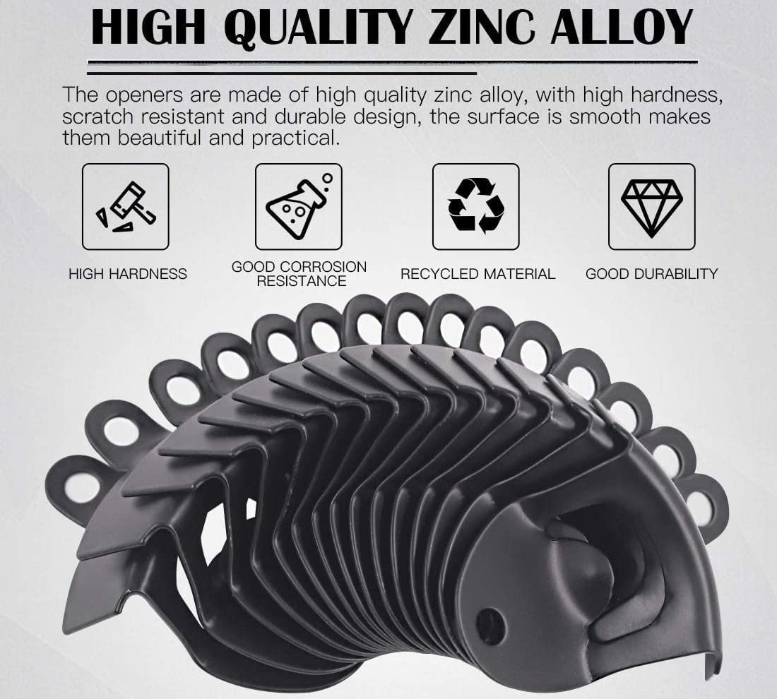 Wall Mounted Vintage Beer Bottle Opener, 2Pcs Metal Cocktail Wine Openers with Screws image number 2