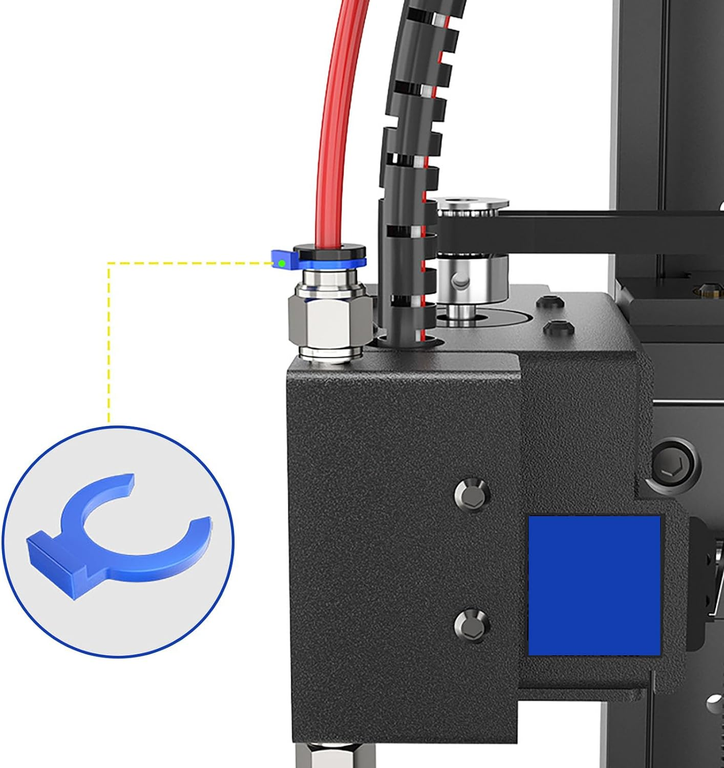 PC4-M10 Male Straight Pneumatic - PTFE Tube Push in Quick Fitting Connector for E3D-V6 Long-Distance Bowden Extruder 3D Printer with Circlip (10Pcs in Total) image number 5