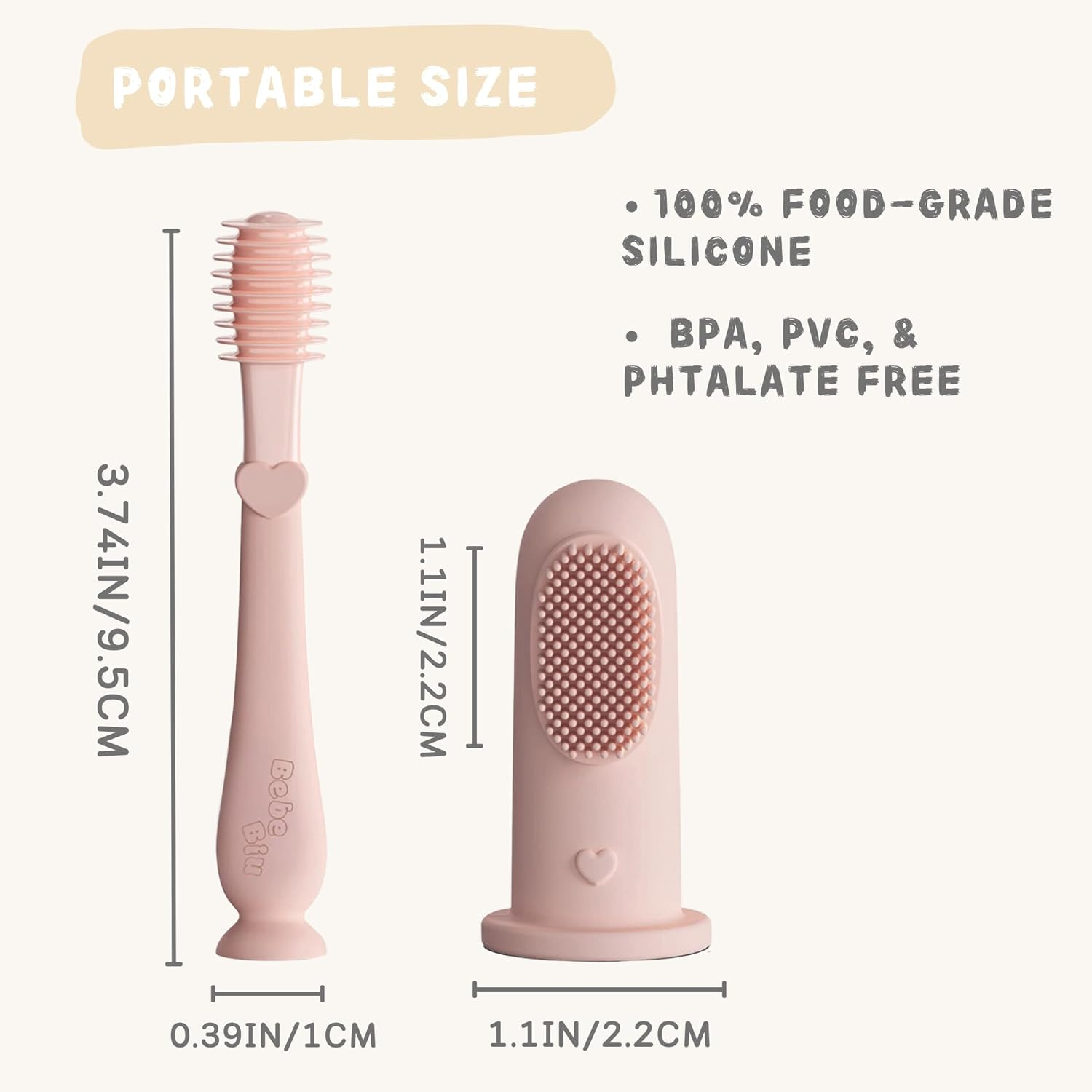 Baby Toothbrush Finger Kit, Two Finger Brushes Oral Cleaner Kit for 3 Months +, 2 Piece (Cloud/Mint) - Cloud/Mint image number 5