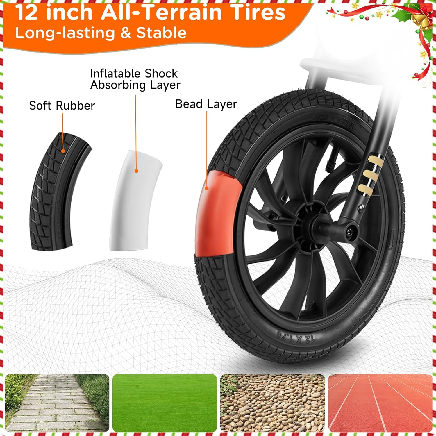 Qplay Kid'S Balance Bikes for Boys & Girls Age 3 to 6 Years Old,12" Toddler Push Bike No Pedal Balance Bicycle with Adjustable Seat -Track Racing Style Gifts Toy image number 5