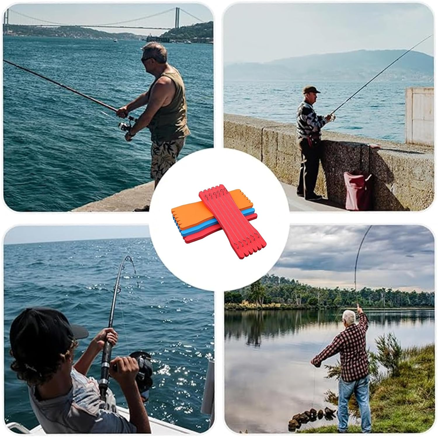 20 Pcs Fishing Leader Line Holder Foam Board,Fishing Hook Sponge Keeper,Fishing Winding Line Board,Fishing Hook Keeper for Holding Fishing Leader Line image number 5