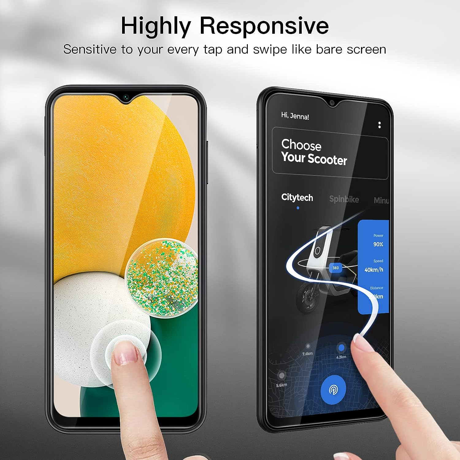 Jetech Screen Protector for Samsung Galaxy A13 / A13 5G with Camera Lens Protector, Tempered Glass Film, HD Clear, 2-Pack Each image number 1