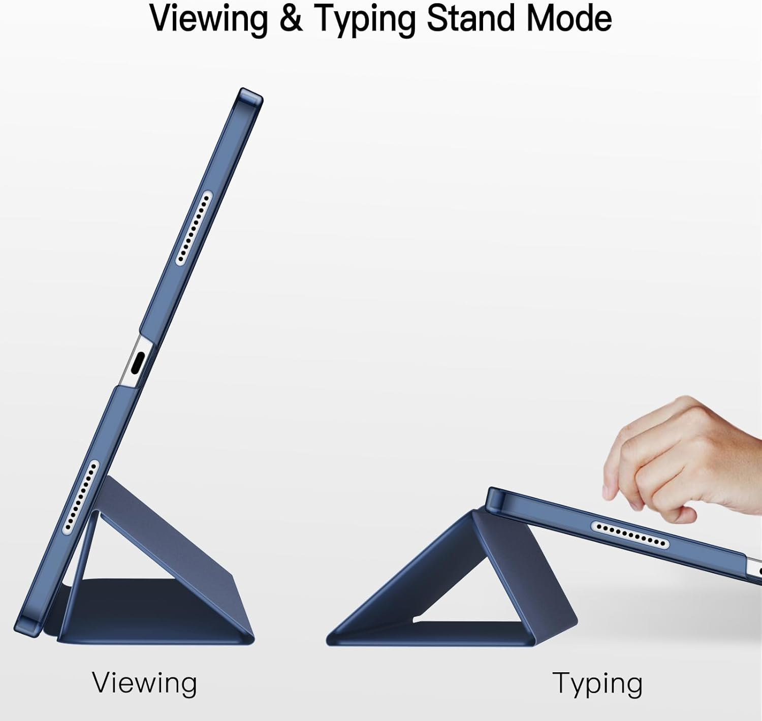 Jetech Case for Ipad Pro 12.9-Inch (6Th/5Th Generation, 2022/2021 Model), Slim Stand Hard Back Shell Smart Cover with Auto Wake/Sleep (Navy) - Black image number 3