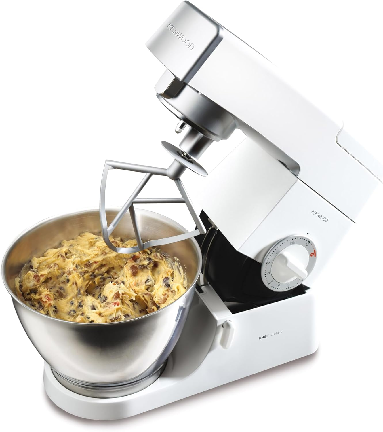 Kenwood Classic Chef Stand Mixer KM336, Kitchen Machine with Beater, Whisk and Dough Hook Attachments, 4.6L Dishwasher Safe Stainless Steel Bowl, White image number 2
