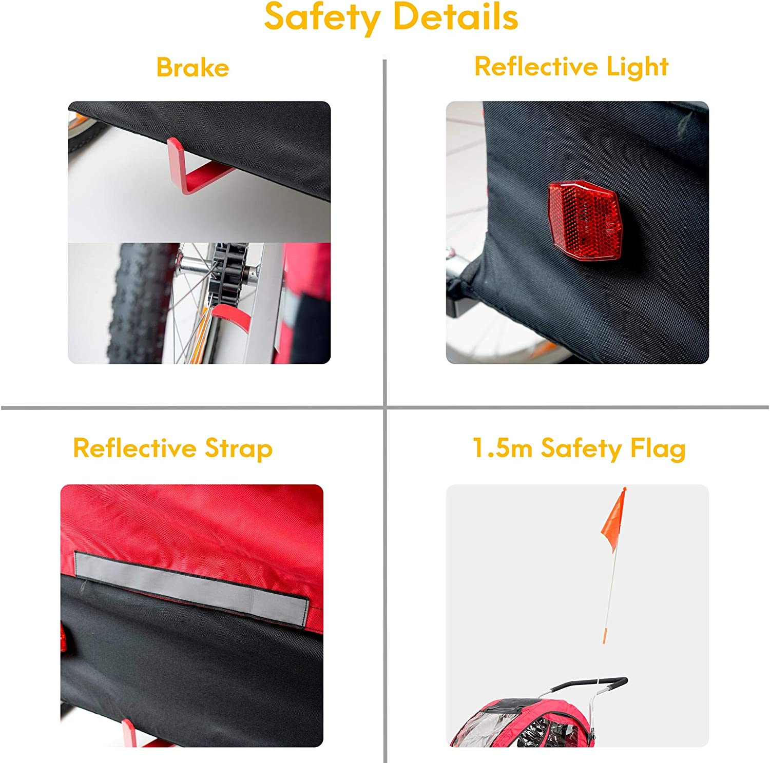 Cyclingdeal Foldable Bicycle Bike Baby Children Kids Trailer and Stroller Jogger for 1-2 Kids image number 1