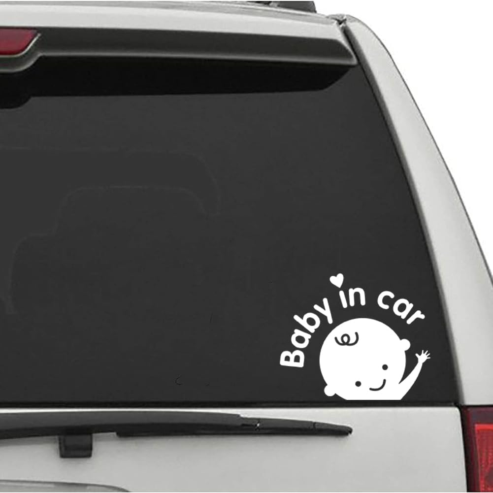 Baby in Car Sticker Car Decal Funny Kids Child on Board Window Bumper Decal Sticker Suitable for Cars, Trucks 2Pcs image number 2
