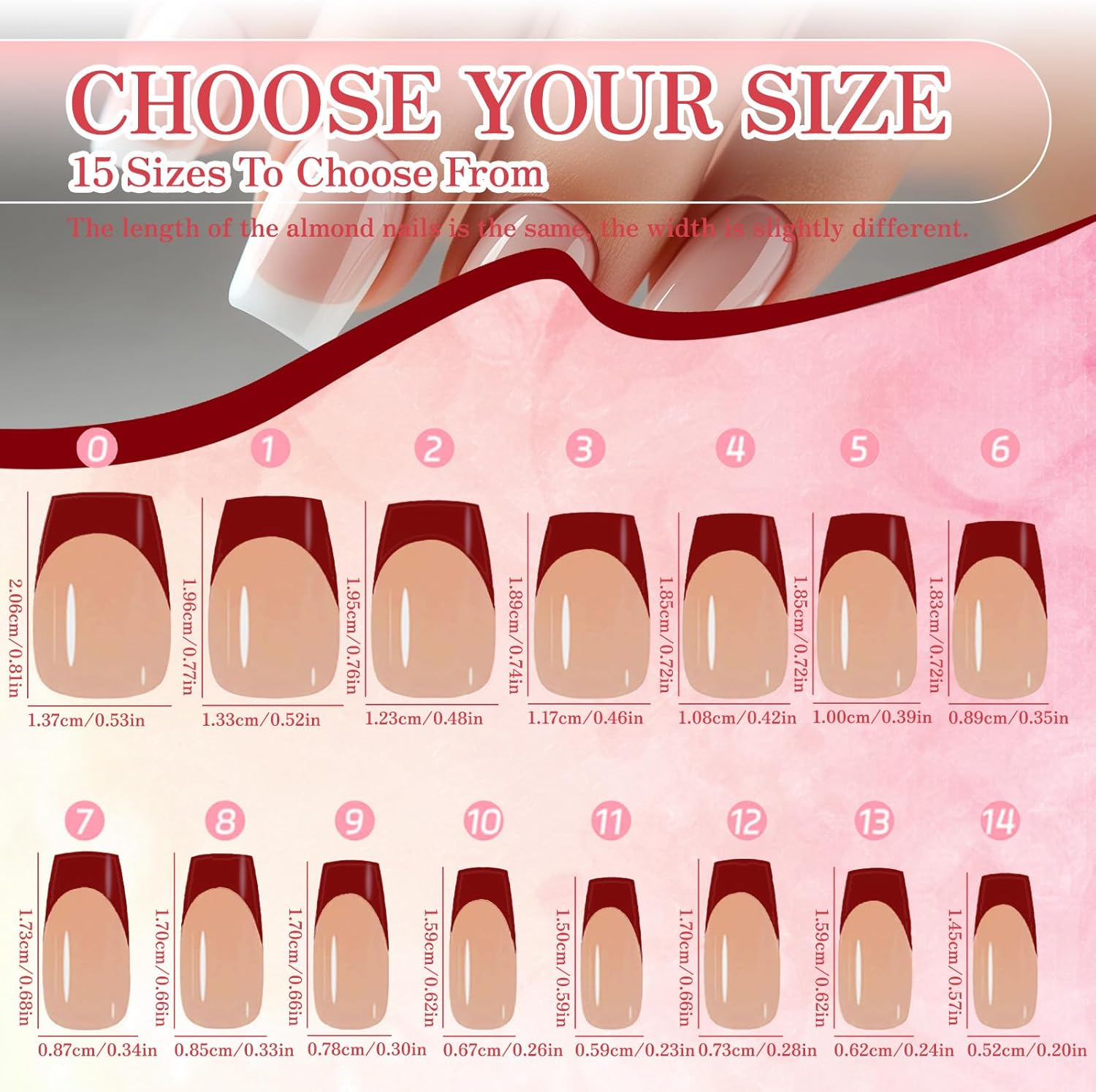 300PCS Nail Tips Set, Full Cover French Ballerina Nail Tips, Acrylic, Glossy Finish, Soak Off, Home DIY & Salon Use image number 1