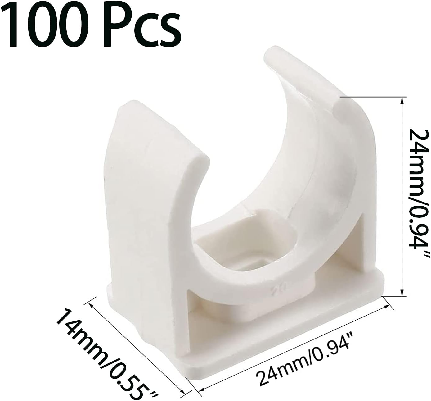 100 Pcs U-Shaped PVC Pipe Clamps Clips, White, 20Mm/3/4" Pipes, Compact, High Strength, Long Life image number 5