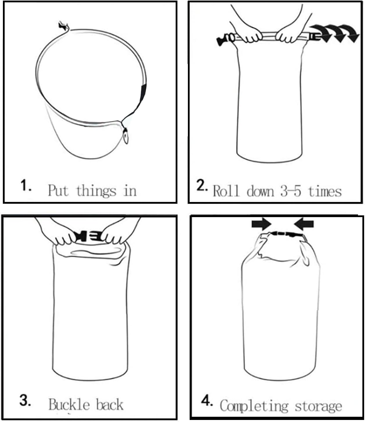 6 PCS Dry Bags Waterproof Dry Bag Set Dry Sack Small Dry Bags Rucksack Liner Black and Multi-Color Canoe Bags Water Resistance for Camping Hiking Backpacking Kayaking Home Storage, Multi-Color, image number 5