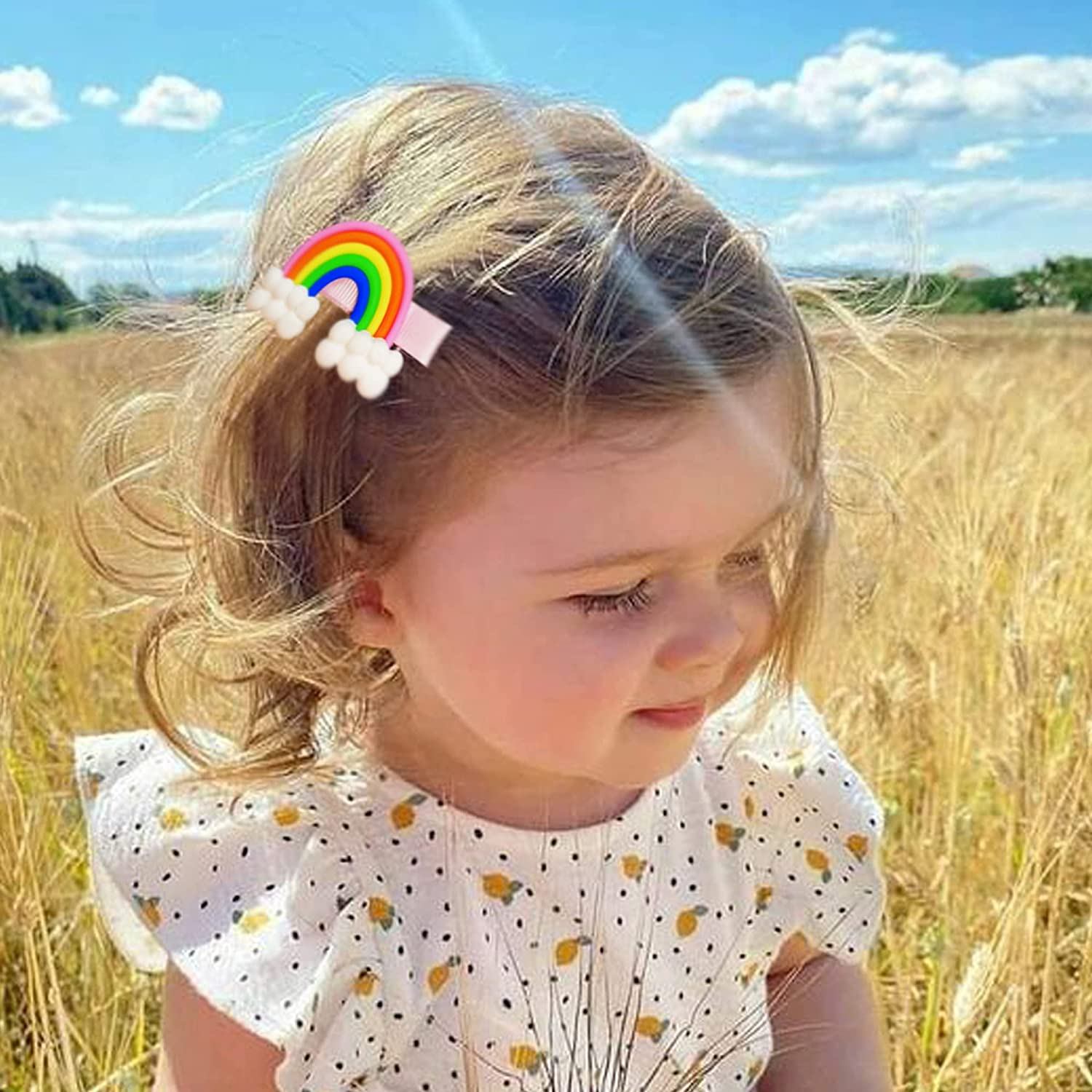 Baby Hair Clips for Girls, 22Pcs Adorable Fun Hair Accessories Cute Candy Color Rainbow Flower Fruit Dessert Patterns Barrettes for Toddlers Little Girls Kids Teens image number 2