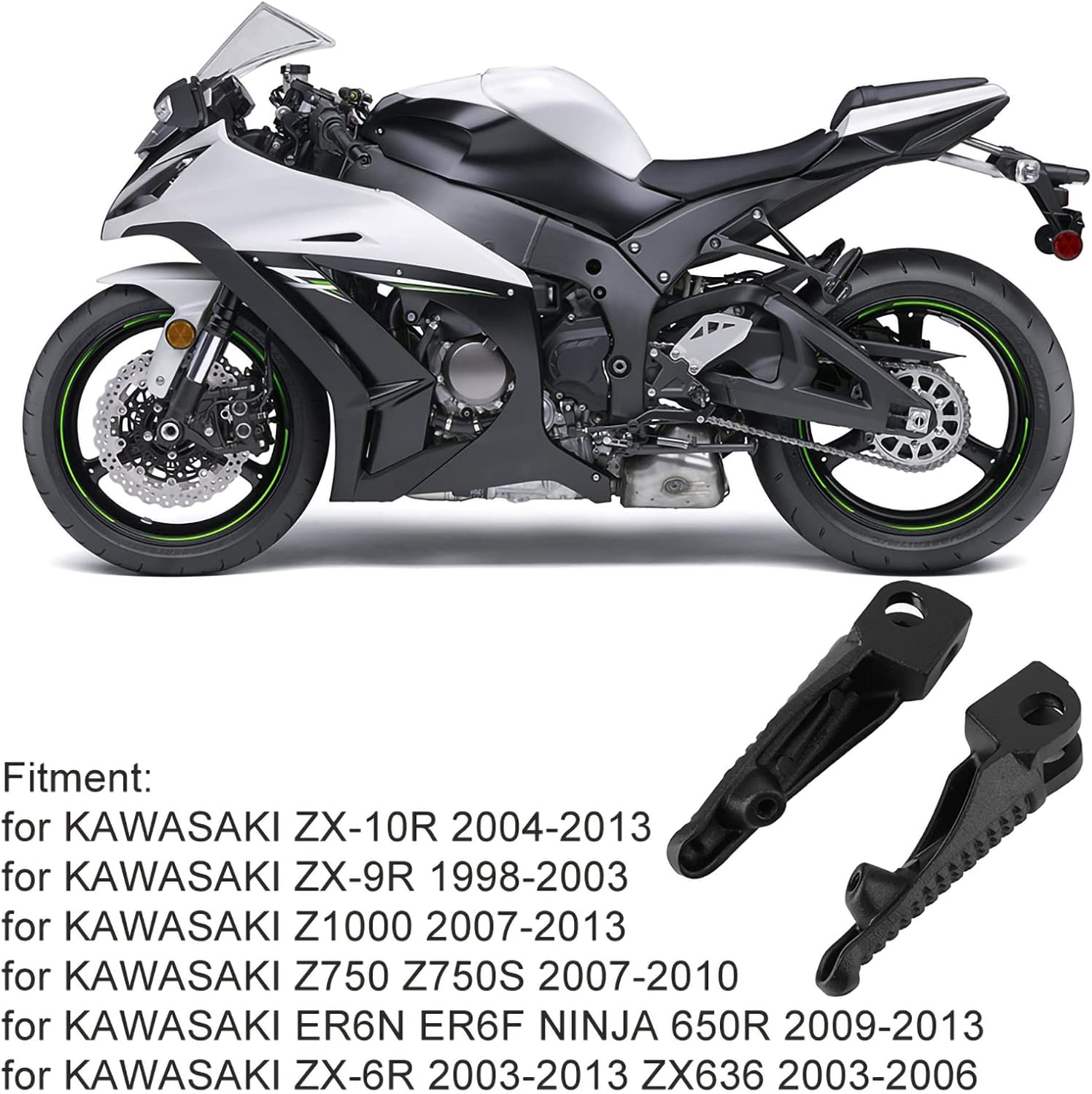 Front Safety Footpegs, Motorcycle Footpegs, in Use for Zx-9R Zx-7R Zx-6R Zx-10R image number 4