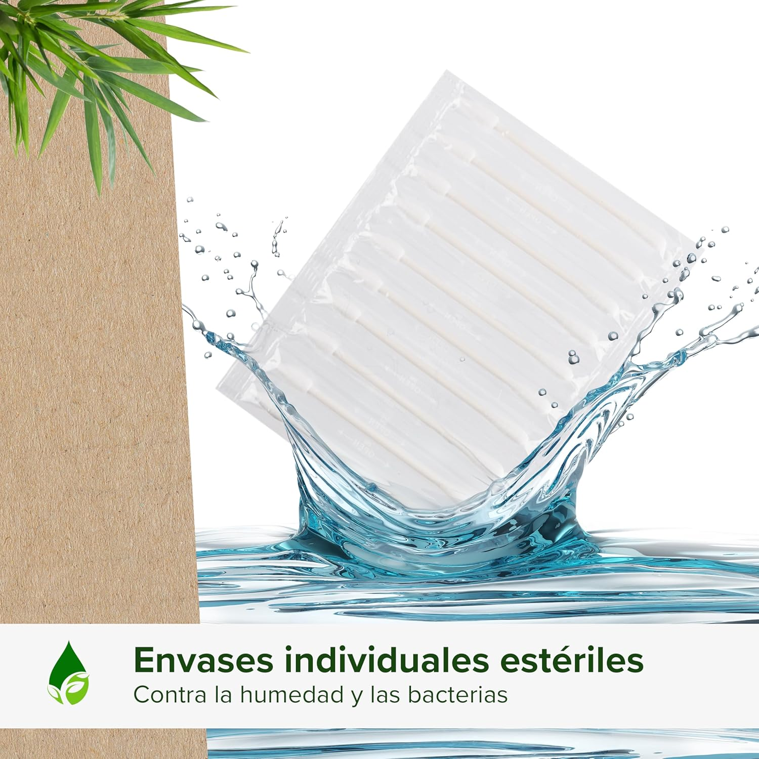 Cotton Buds for Makeup and Cleansing, 1000 (10X100) Sterile, Individually Wrapped, with a round and One Pointed Tip, in Hard Paper Handle and Sturdy Paper Handle image number 3