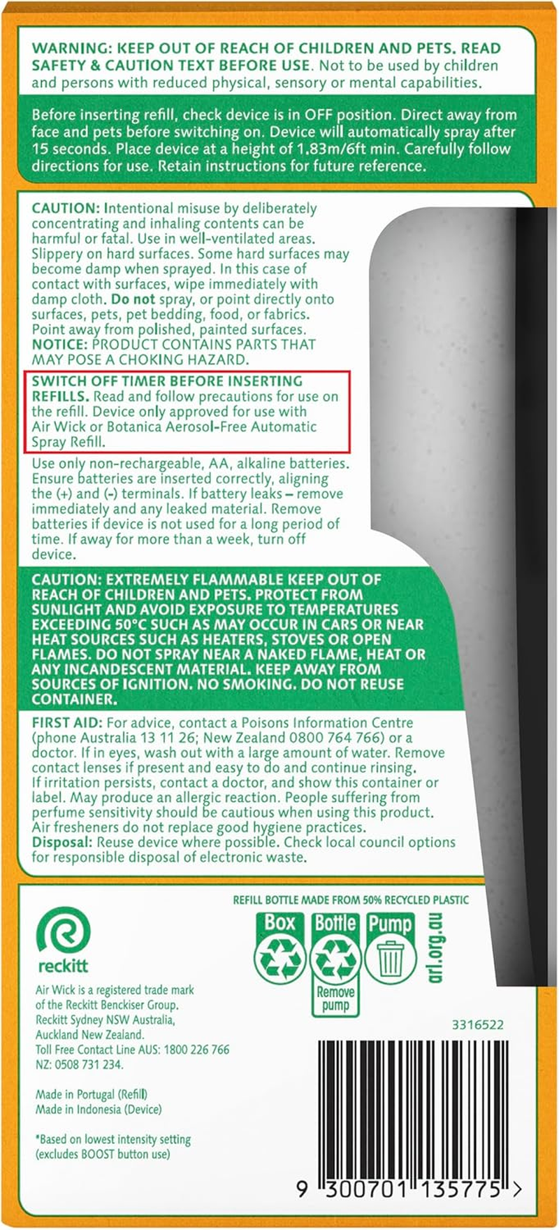 Air Wick 2X Essential Oil Sweet Vanilla & Shea Butter Auto Spray 228Ml Air Freshener image number 4