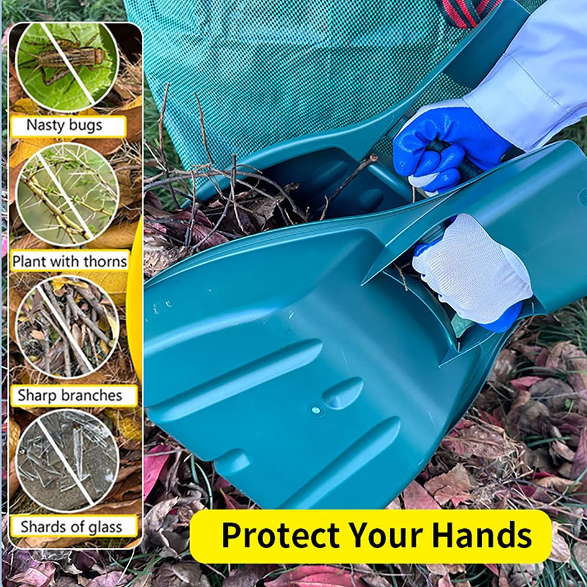 Leaf Scoops Hand Rakes, Lightweight & Durable Grabber Tool Leaf Hands Debris Scoops for Scooping up Leaves, Spreading Mulch, Gardening, and Yard Work