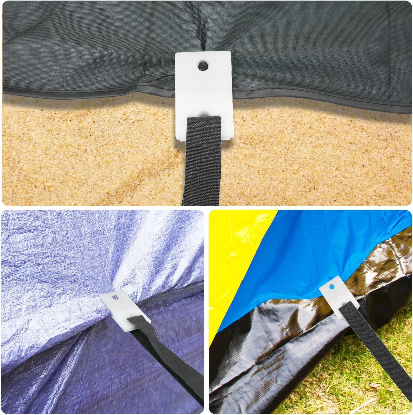 12Pcs Pool Cover Clips, 2.76X1.75 Inch Swimming Pool Covers Tarp Clip Ground Pool Solar Cover Clips Pool Cover Reel Clamps Accessories, Easy to Install & Dismantle