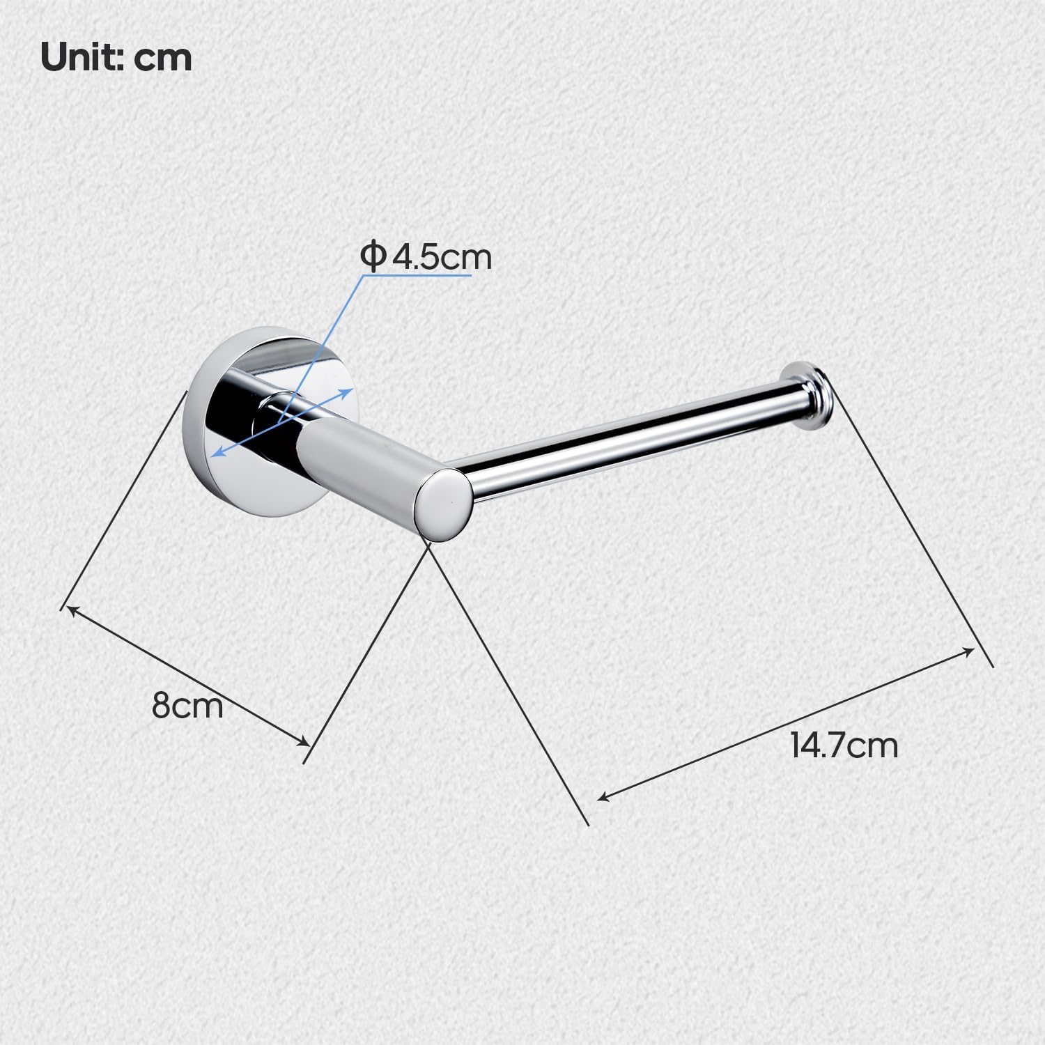 Decaura Toilet Paper Holder, Stainless Steel Roll Holder, Bathroom Tissue Rack, Drill-Free or Screw-In, Chrome - Gold image number 3