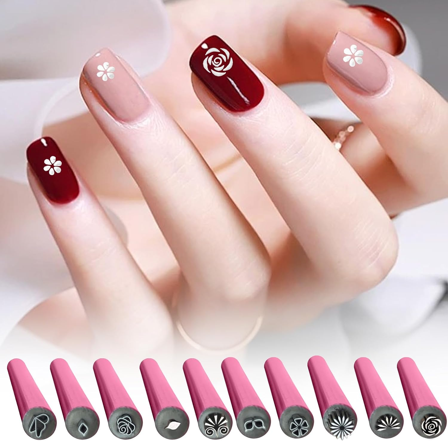 Nail Stamper Pen,Professional Nail Stamp Pen Set - Quick-Drying Ink Fine Nib Compact Multi-Purpose Design for Dot Painting Home Travel Salon Women Men Manicurists Beginners image number 6