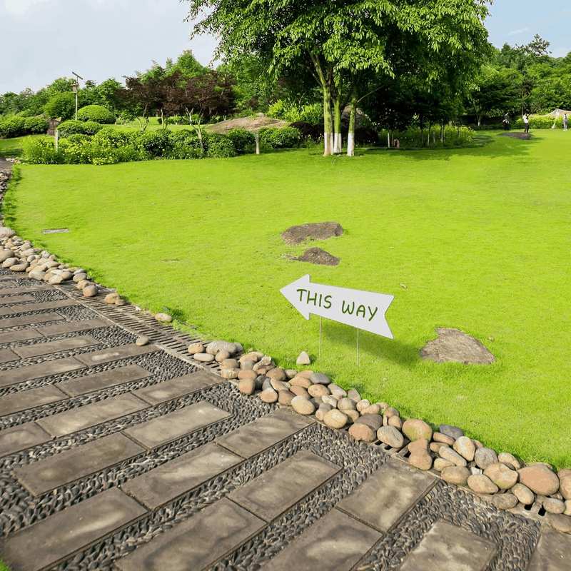 Blank Arrow Signs with Stakes 15 Pack 17 X 6 Inches Wedding Directional Yard Signs with Stakes, This Way Arrow Yard Signs Birthday Party Signs Arrow image number 3